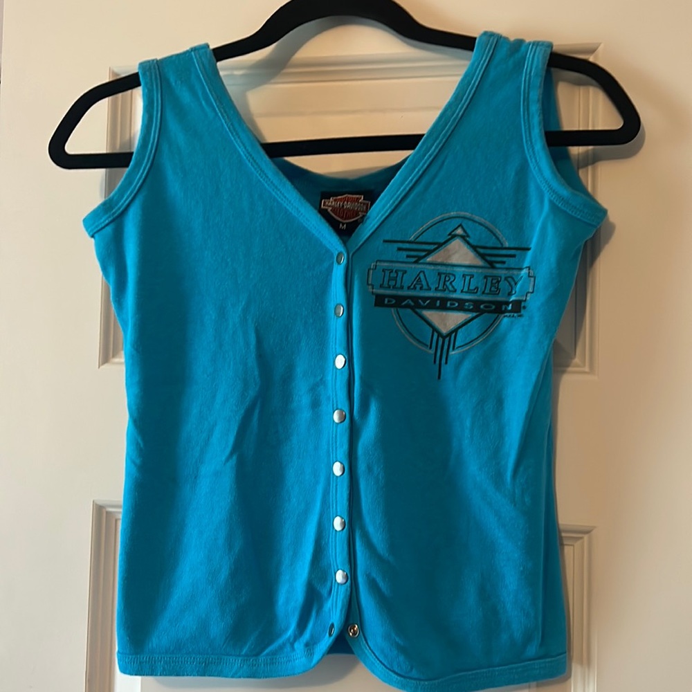 Harley-Davidson Tank Top. Size-Medium. Color-Sky Blue
